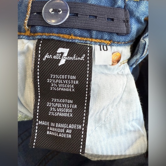 7 FOR ALL MANKIND Girl's Skinny Jeans Size 10 EUC - Picture 3 of 4